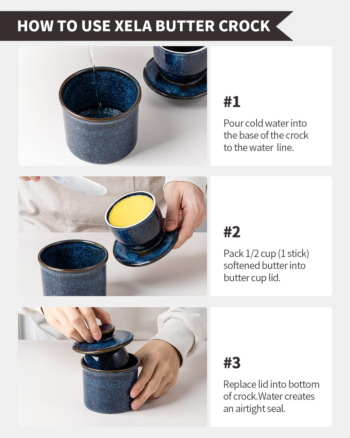 XELA butter crock on breakfast table adding artisan style and everyday convenience