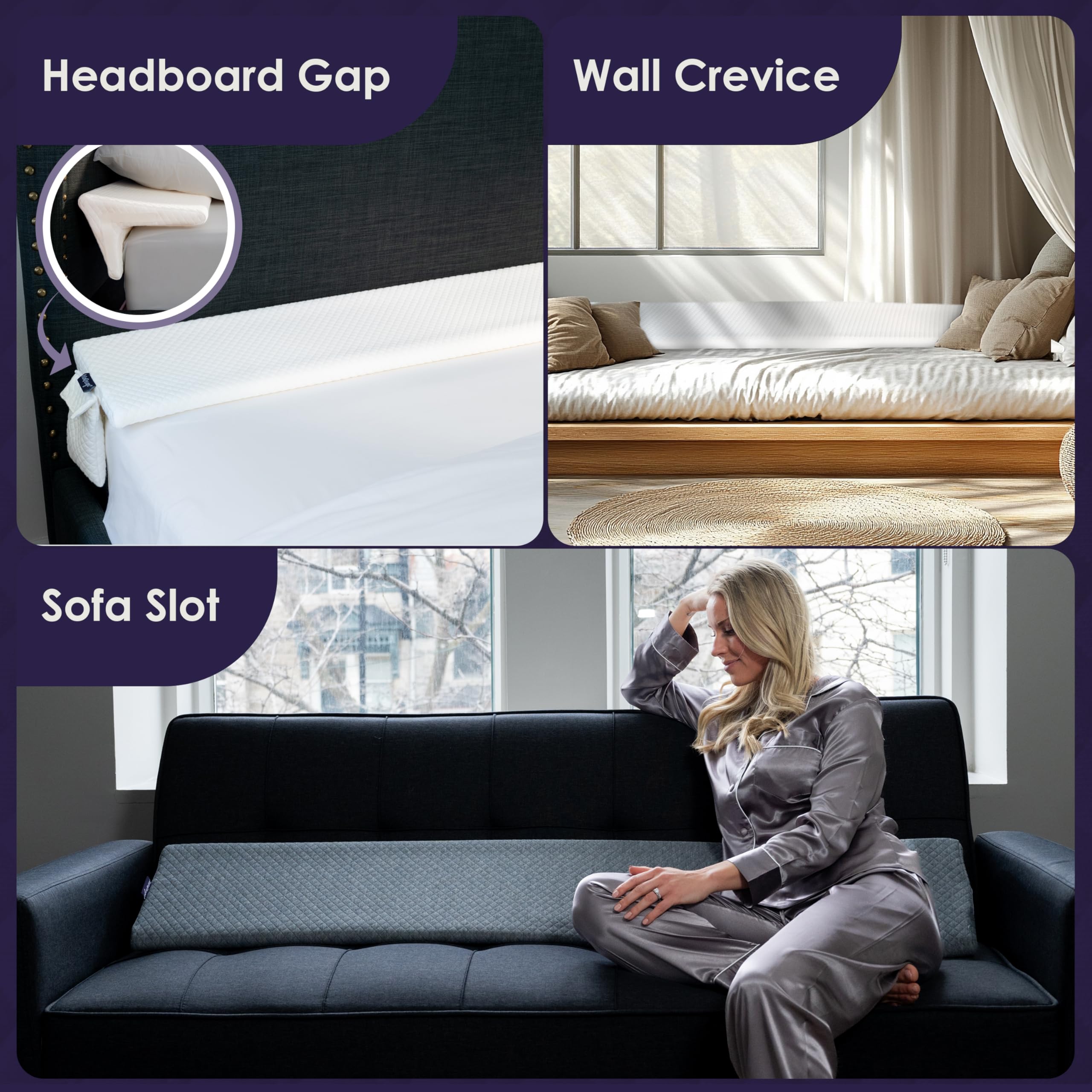 XetraDesign queen 60" wedge next to ruler showing size fit benefit