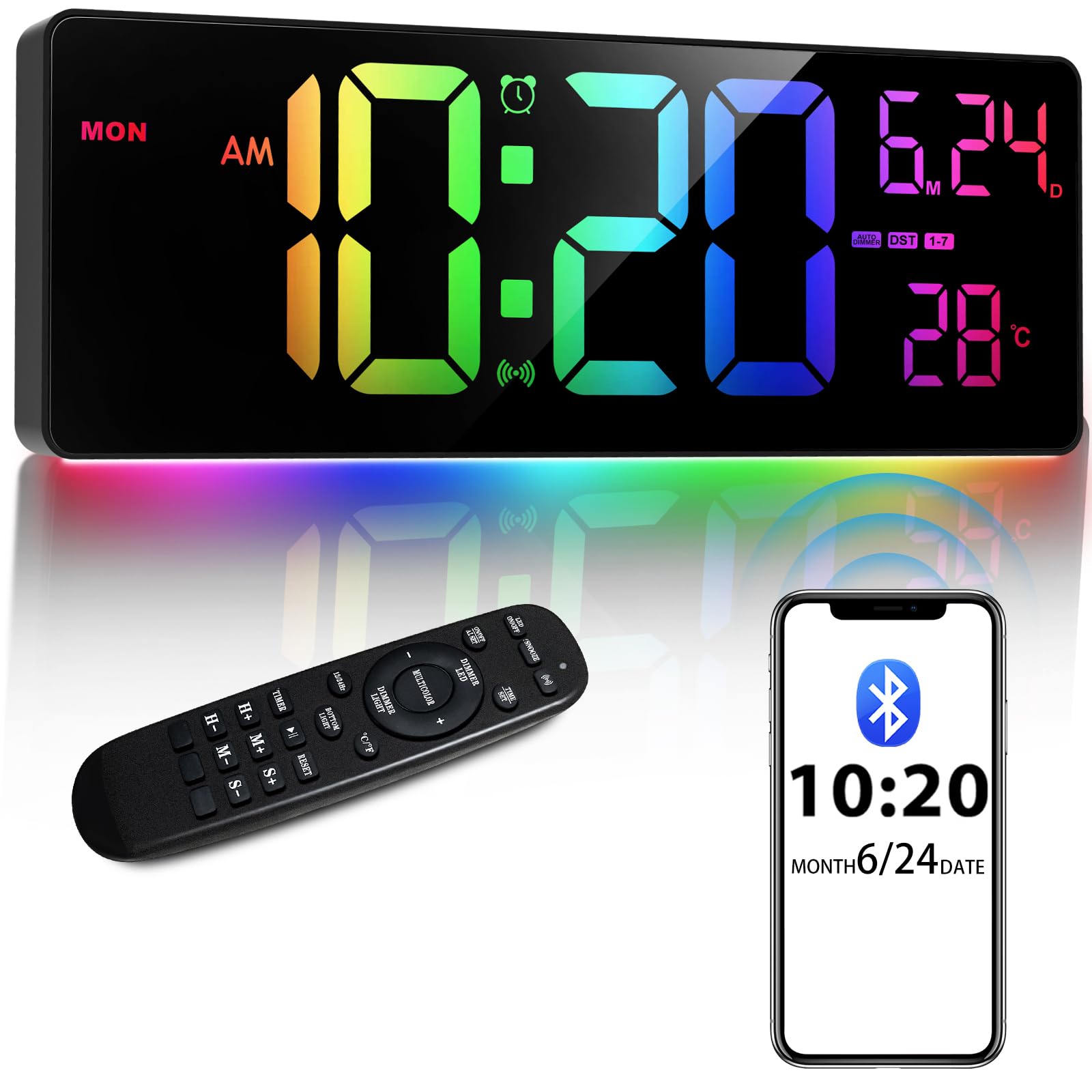 Xflyee front view showing large digits and clear time visibility