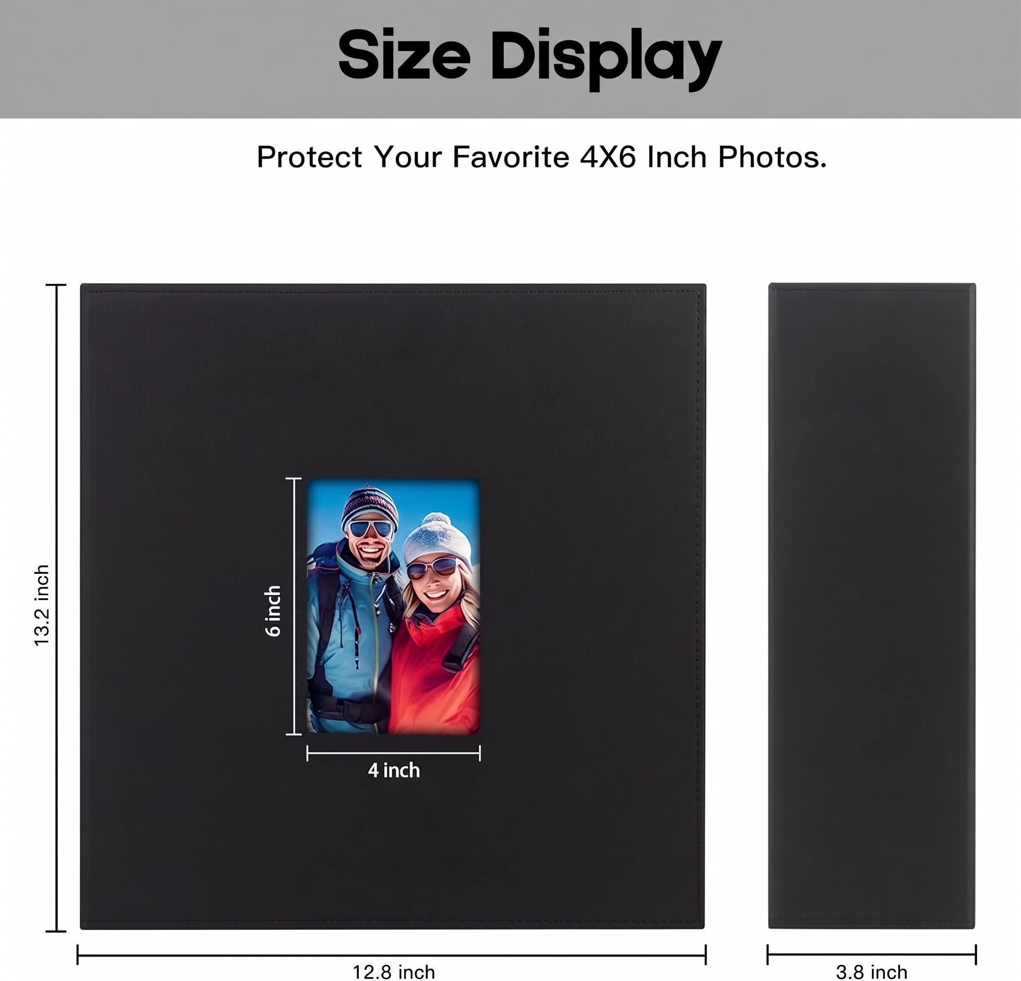 Xfveiwoo open album beside stacks of photos illustrating 1,000-photo capacity