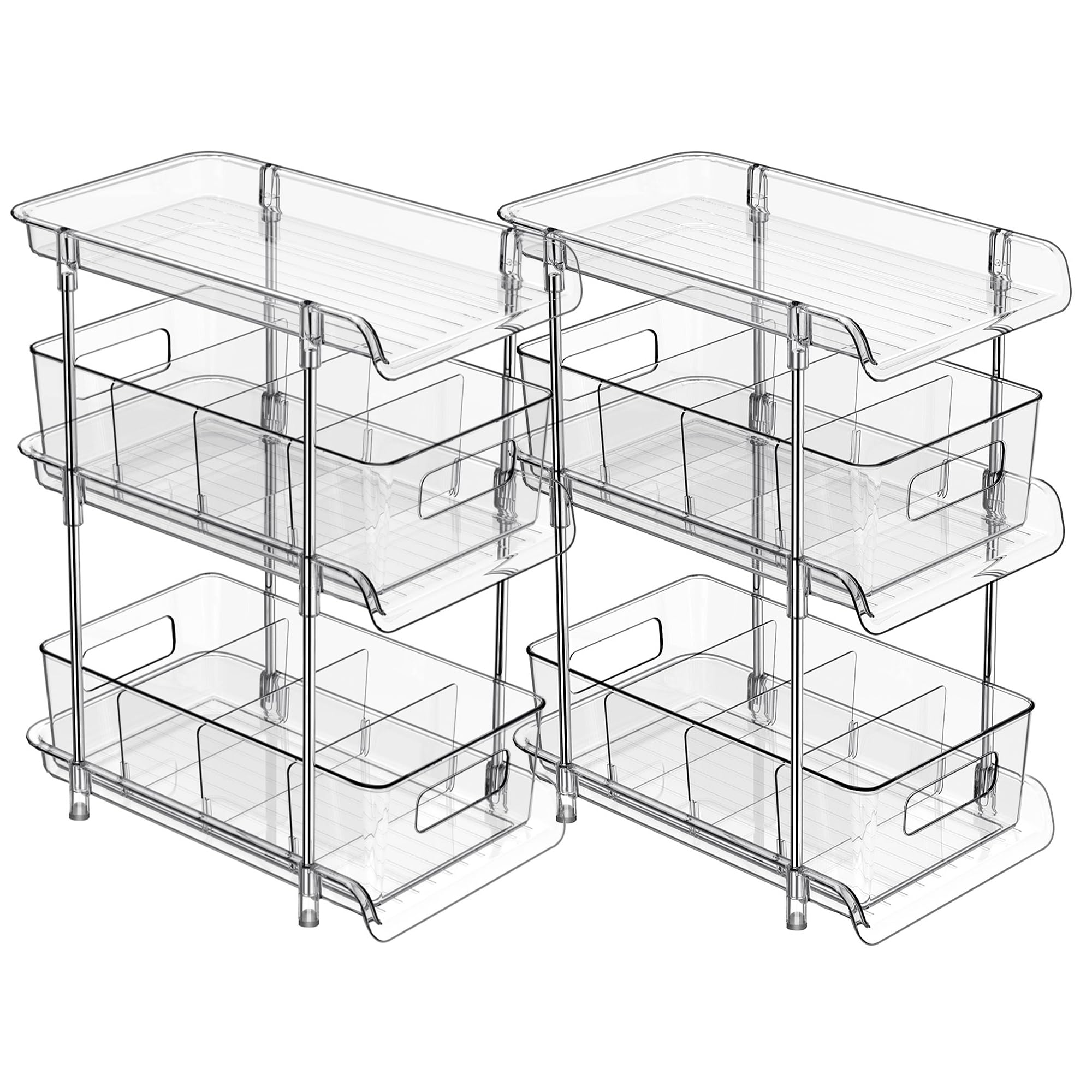 XIANKE front view clear organizer shows tidy storage and easy visibility