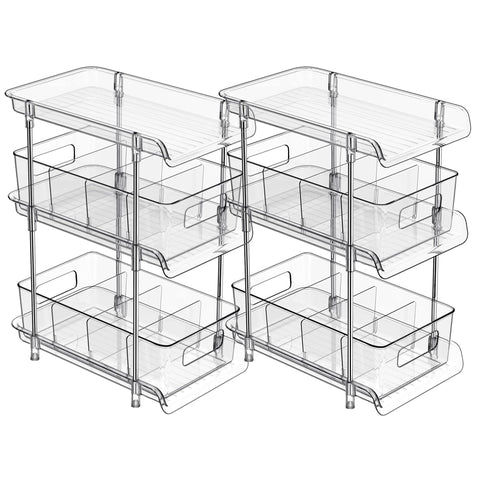 XIANKE front view clear organizer shows tidy storage and easy visibility