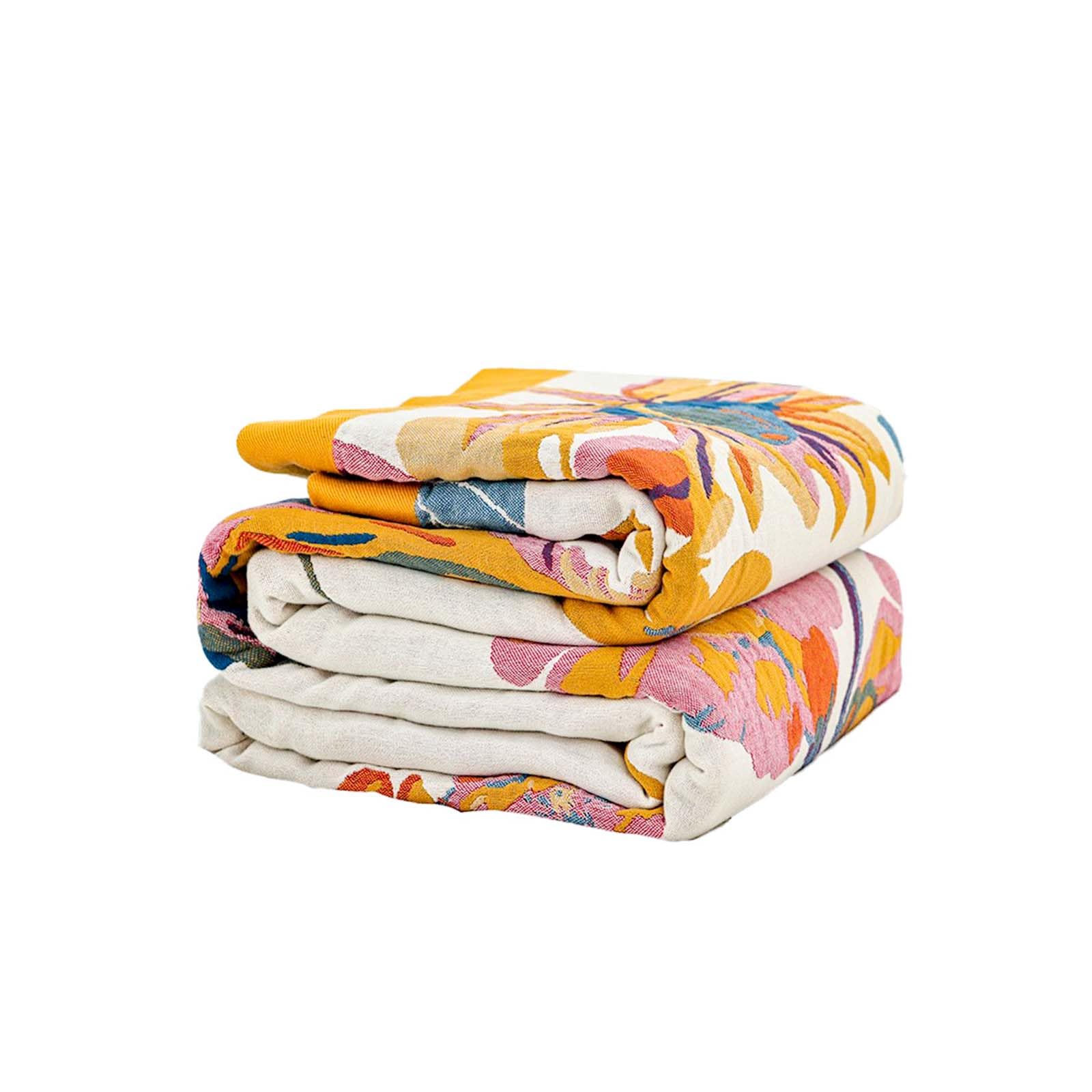 XIBLC throw front draped showing boho floral design and cozy appeal