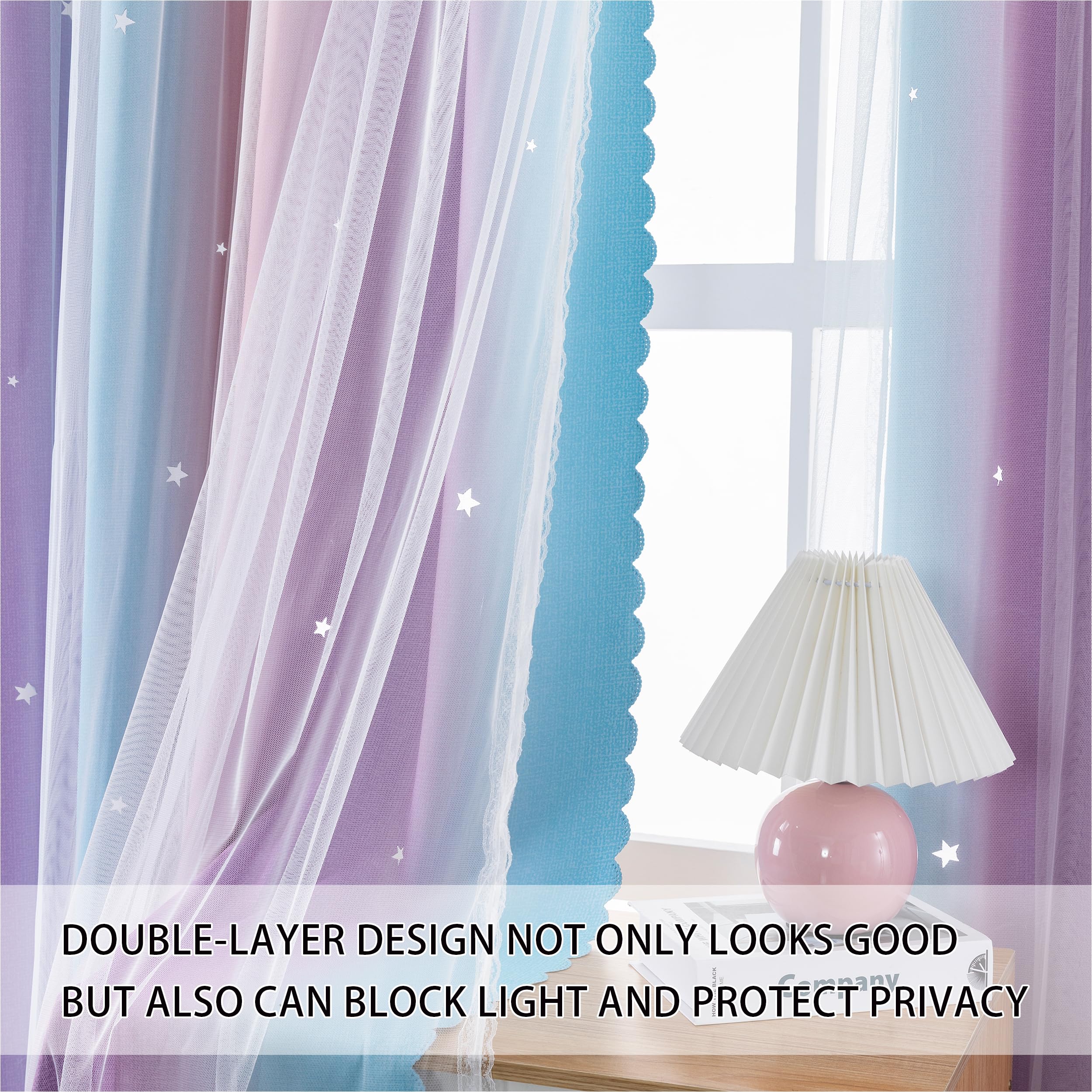 XiDi laser-cut star detail in curtain creating starry light effect for playful ambiance
