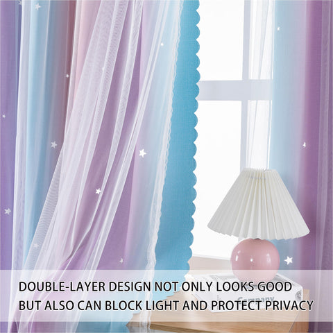 XiDi laser-cut star detail in curtain creating starry light effect for playful ambiance
