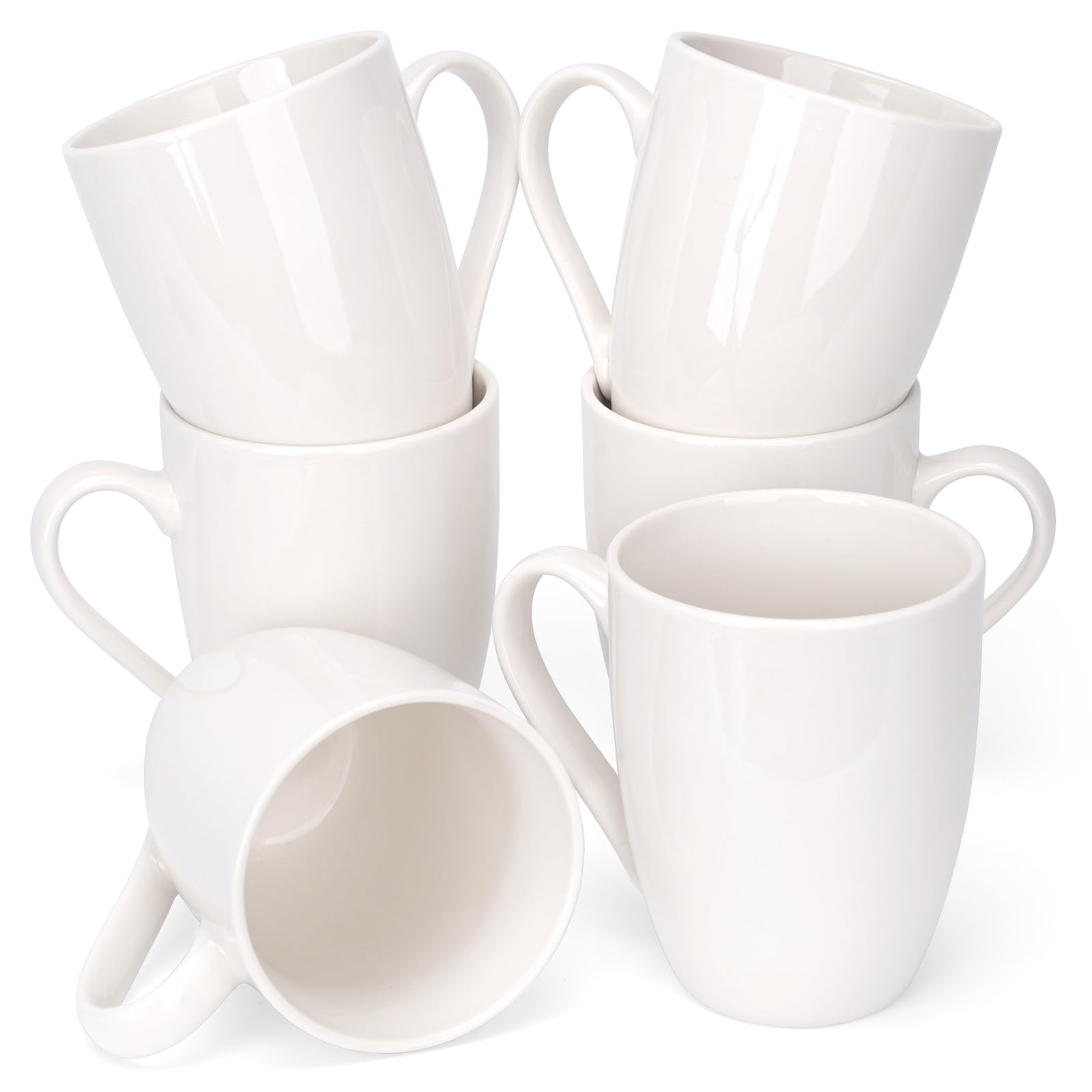 xihihiaa front view of six white mugs showing clean minimalist benefit