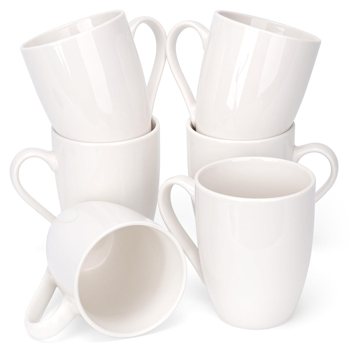 xihihiaa front view of six white mugs showing clean minimalist benefit