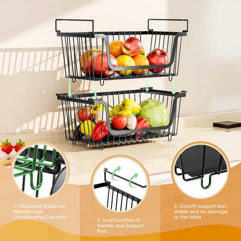 XILIDIA stacked baskets on pantry shelf illustrating vertical storage advantage