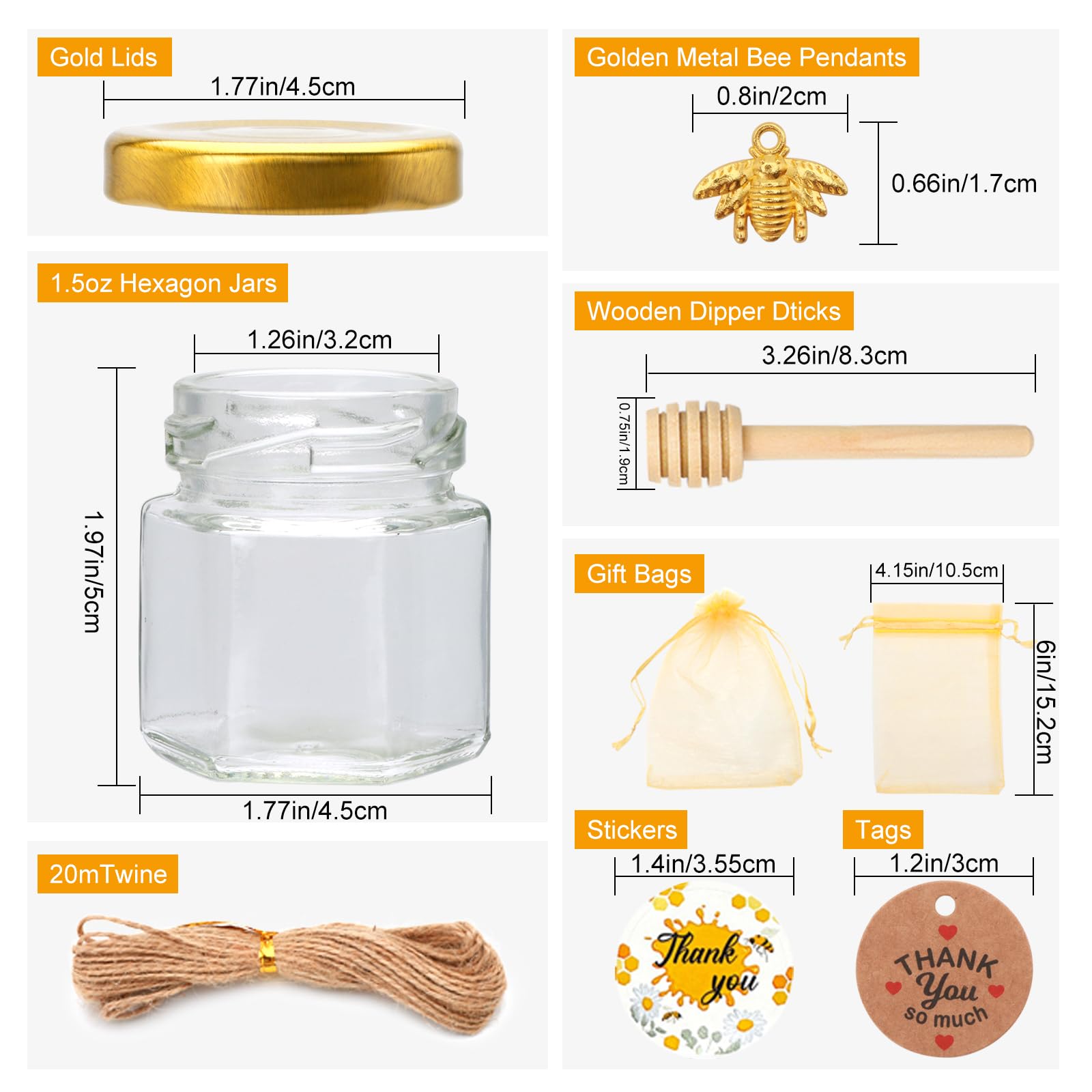 XING-RUIYANG hexagonal glass jar closeup showing clear design and content visibility benefit