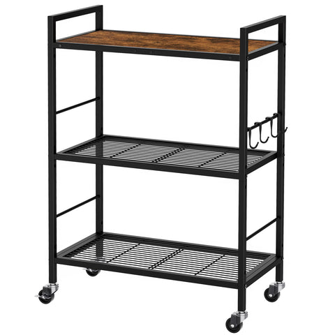 XIVIRACK front view showing full three-tier unit and tabletop for organized storage