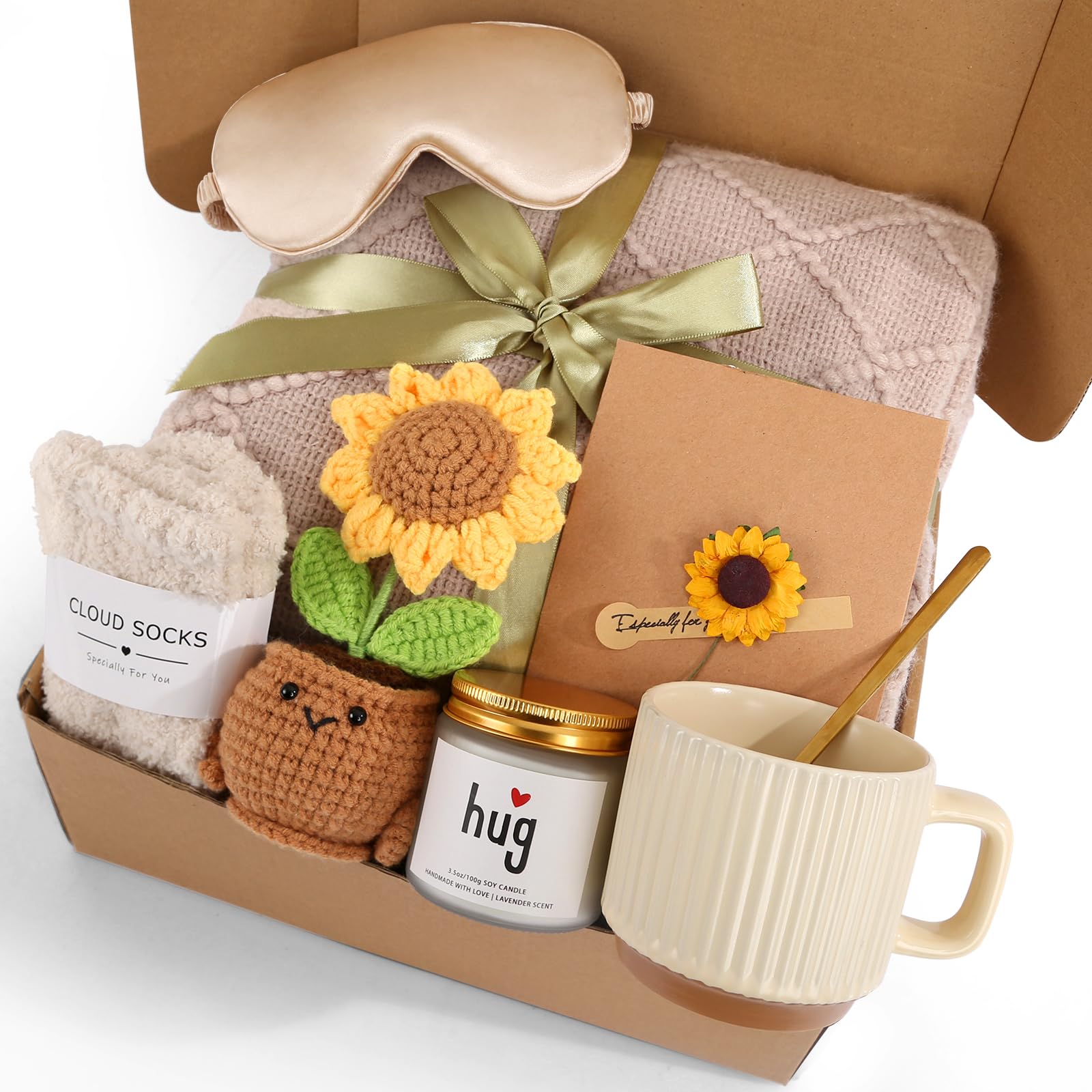 XKOYY gift box front view showing sunflower design and ready-to-present benefit