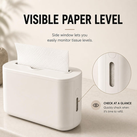 Xlxker side window refill indicator displaying towel level and refill timing