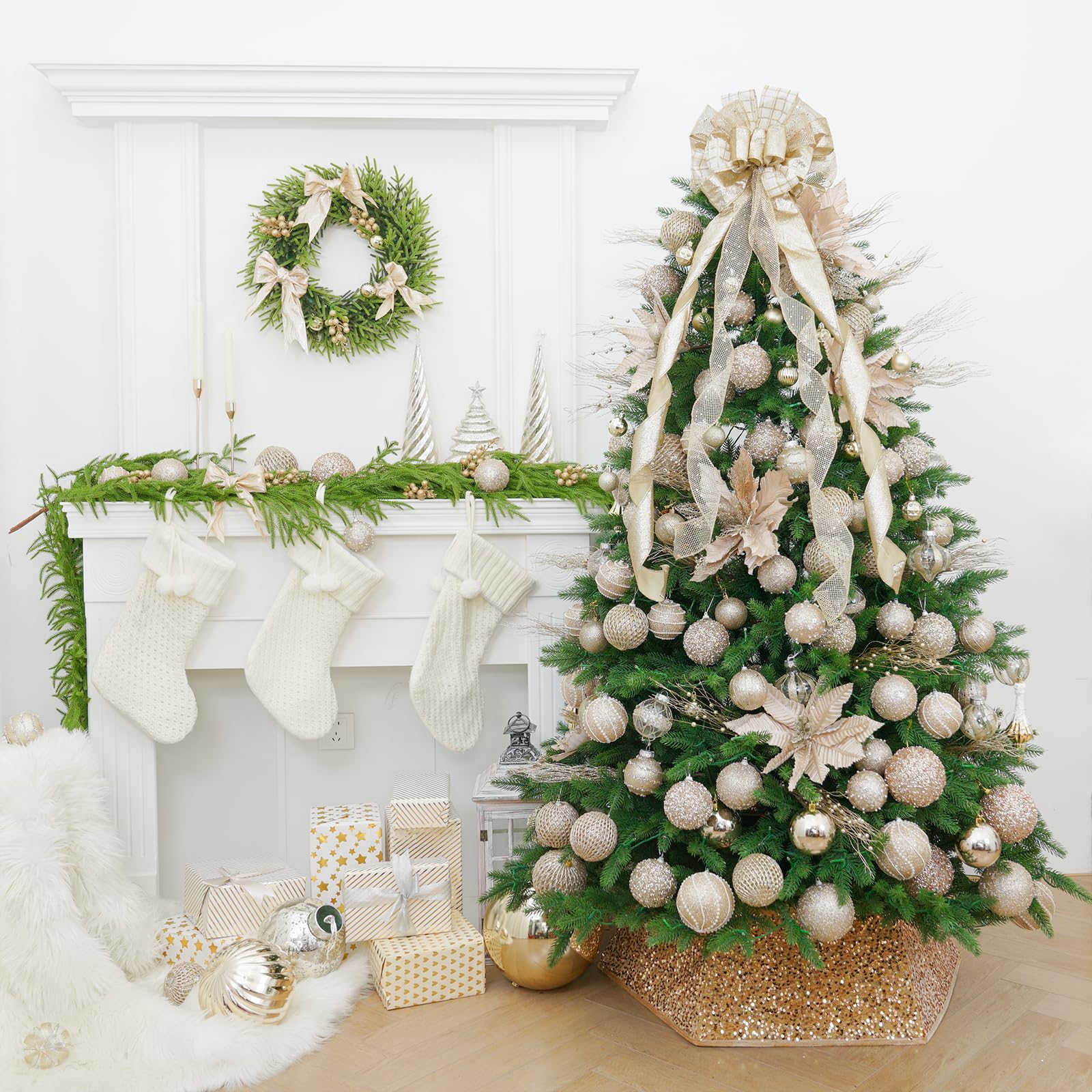 XmasExp opened box with all 12 ornaments neatly arranged for setup