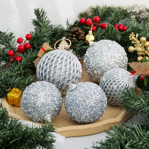 XmasExp open box with 12 ornaments emphasizing ready-to-hang convenience