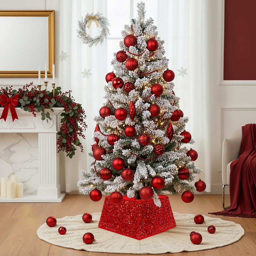 XmasExp collar around a decorated tree in a living room adding festive polished look