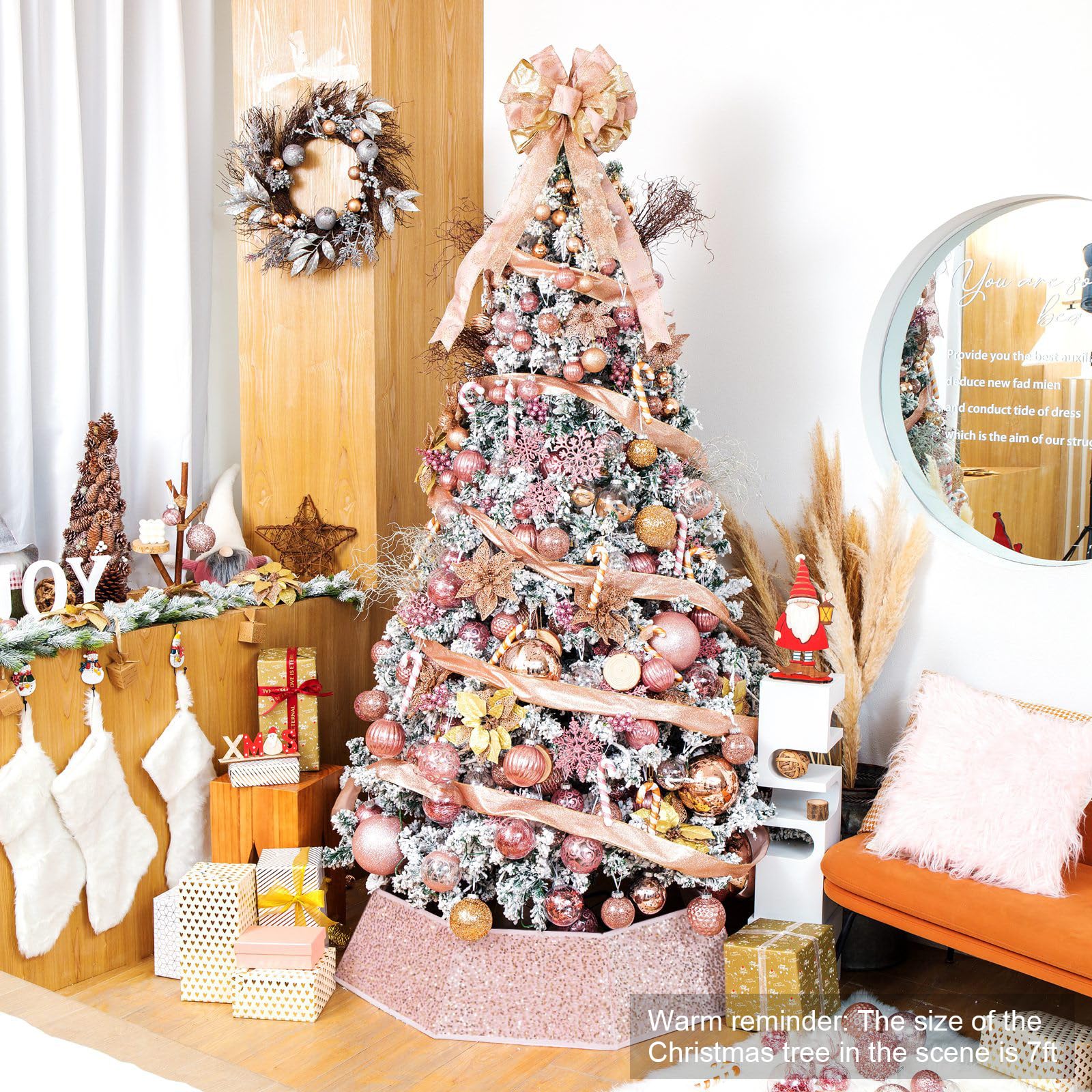XmasExp in living room styled to highlight modern holiday decor impact