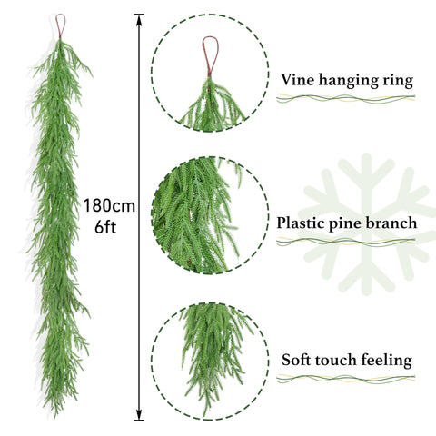 XmasExp garland on a covered porch illustrating outdoor-ready, lasting color