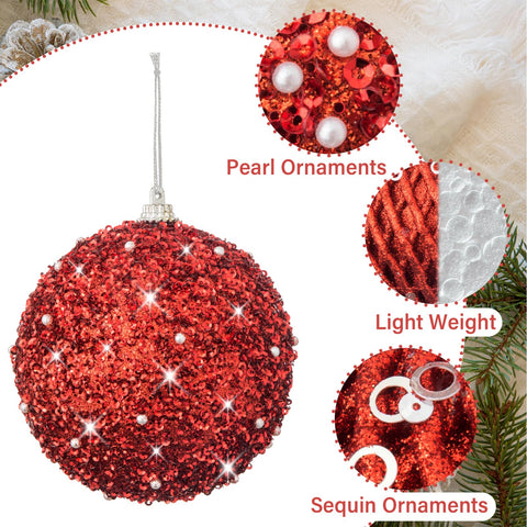 XmasExp ornament hanging on tree adding safe glitter and festive color