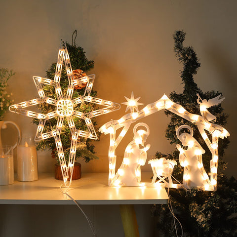 Xmasnova hung with suction hooks demonstrating easy installation