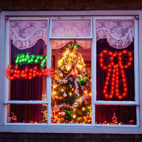Xmasnova in a shopfront lifestyle display enhancing storefront ambiance and seasonal decor