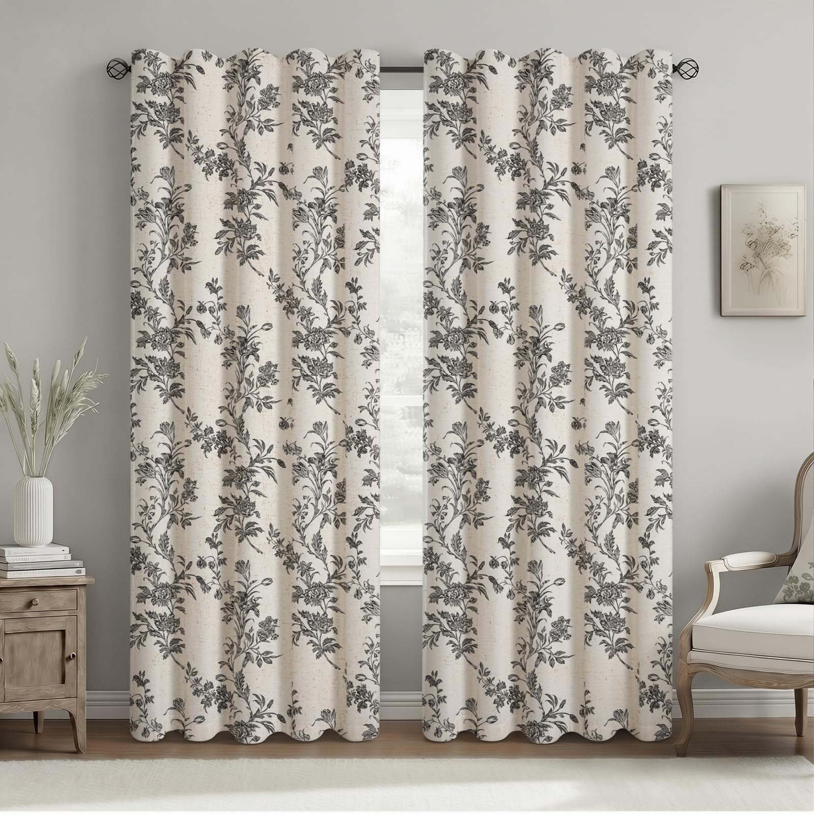 XOGUIBO close-up of linen texture and floral print for tactile visual appeal
