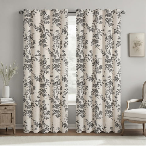 XOGUIBO close-up of linen texture and floral print for tactile visual appeal