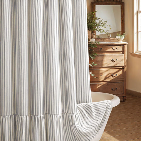 XOGUIBO cream-grey stripe front view showing calm farmhouse style