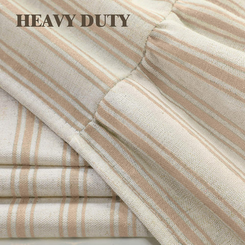 XOGUIBO folded curtain with label showing easy-care and quality details