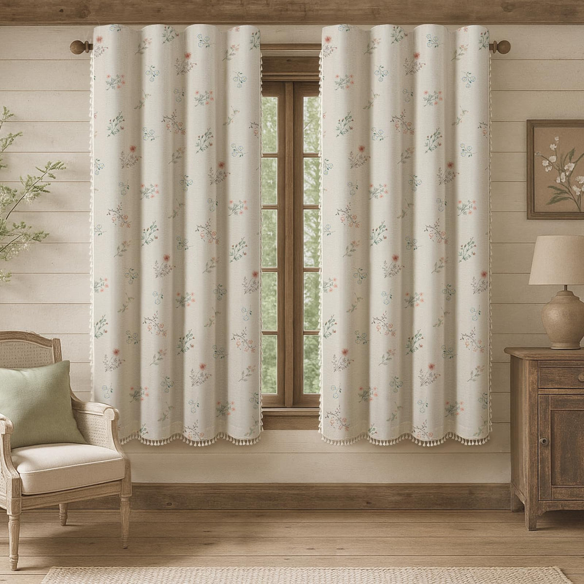 XOGUIBO front panel view showing full floral pattern and neat hang