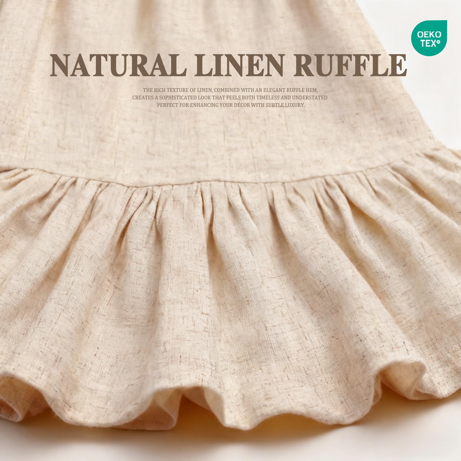 XOGUIBO linen texture close-up highlights breathable organic look