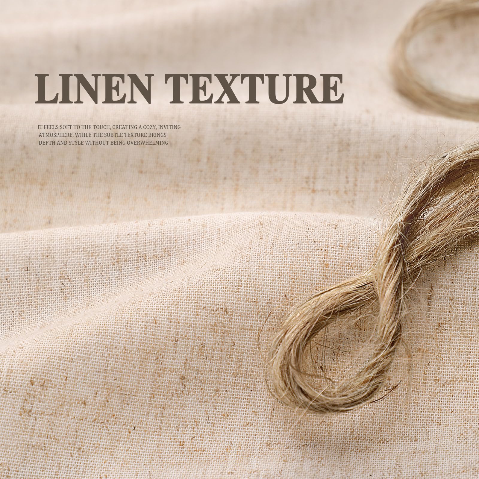XOGUIBO beige curtain with wood accents for cohesive farmhouse styling