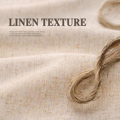 XOGUIBO beige curtain with wood accents for cohesive farmhouse styling