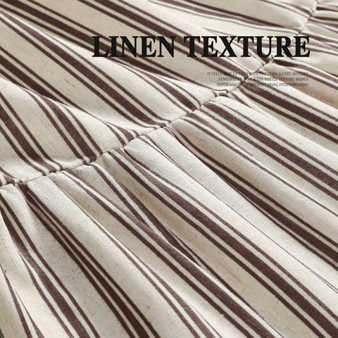 XOGUIBO ruffle hem detail showing romantic spa-like finish