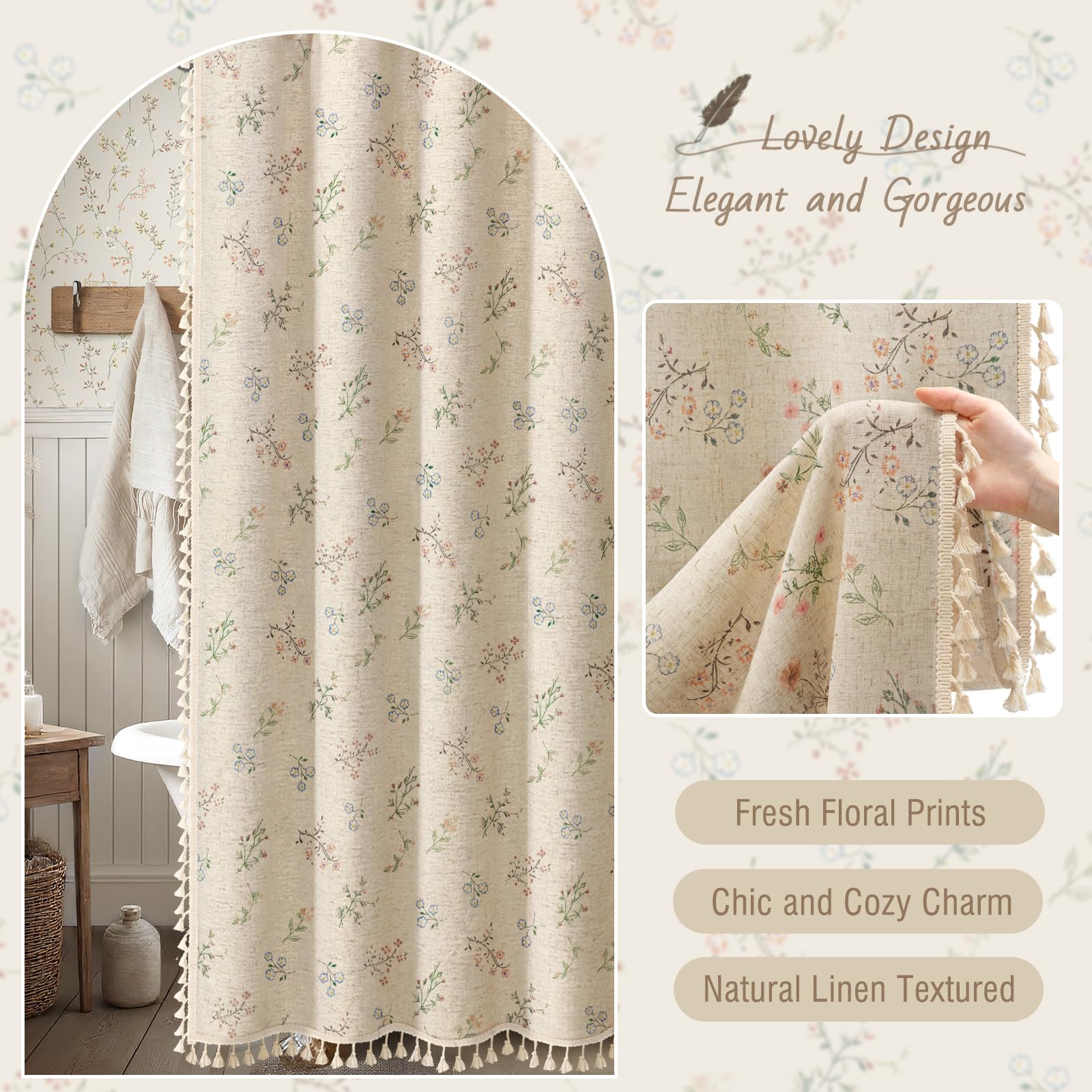 XOGUIBO curtain above tub showing 72x72 size fit and scale