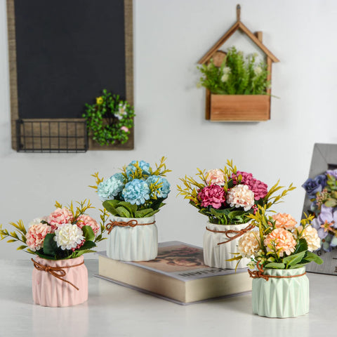 XONOR mini hydrangea on desk providing low-maintenance style