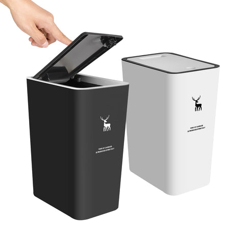 XPIY front view of both compact 4 gal bins showing clean modern look and space-saving benefit