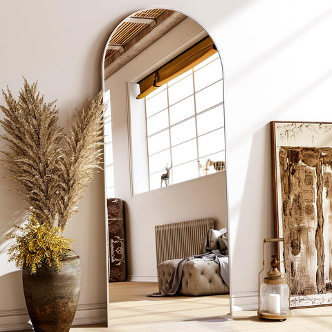 XRAMFY front view of arched full-length mirror, elegant decor boost