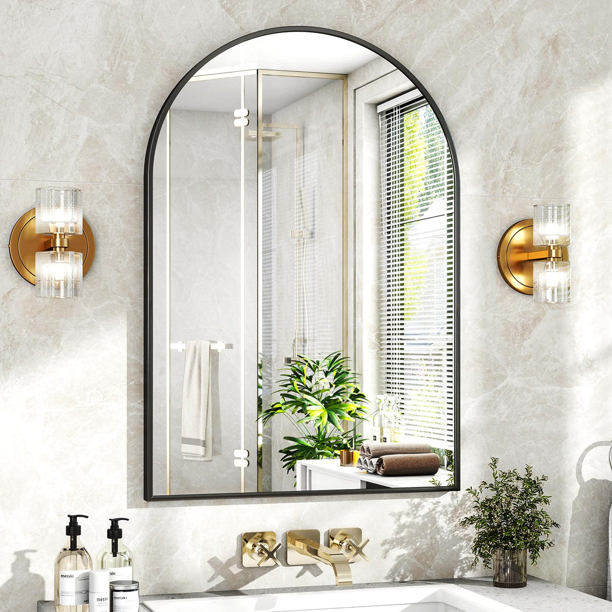 XRAMFY front view of arched mirror showing clean reflection and style
