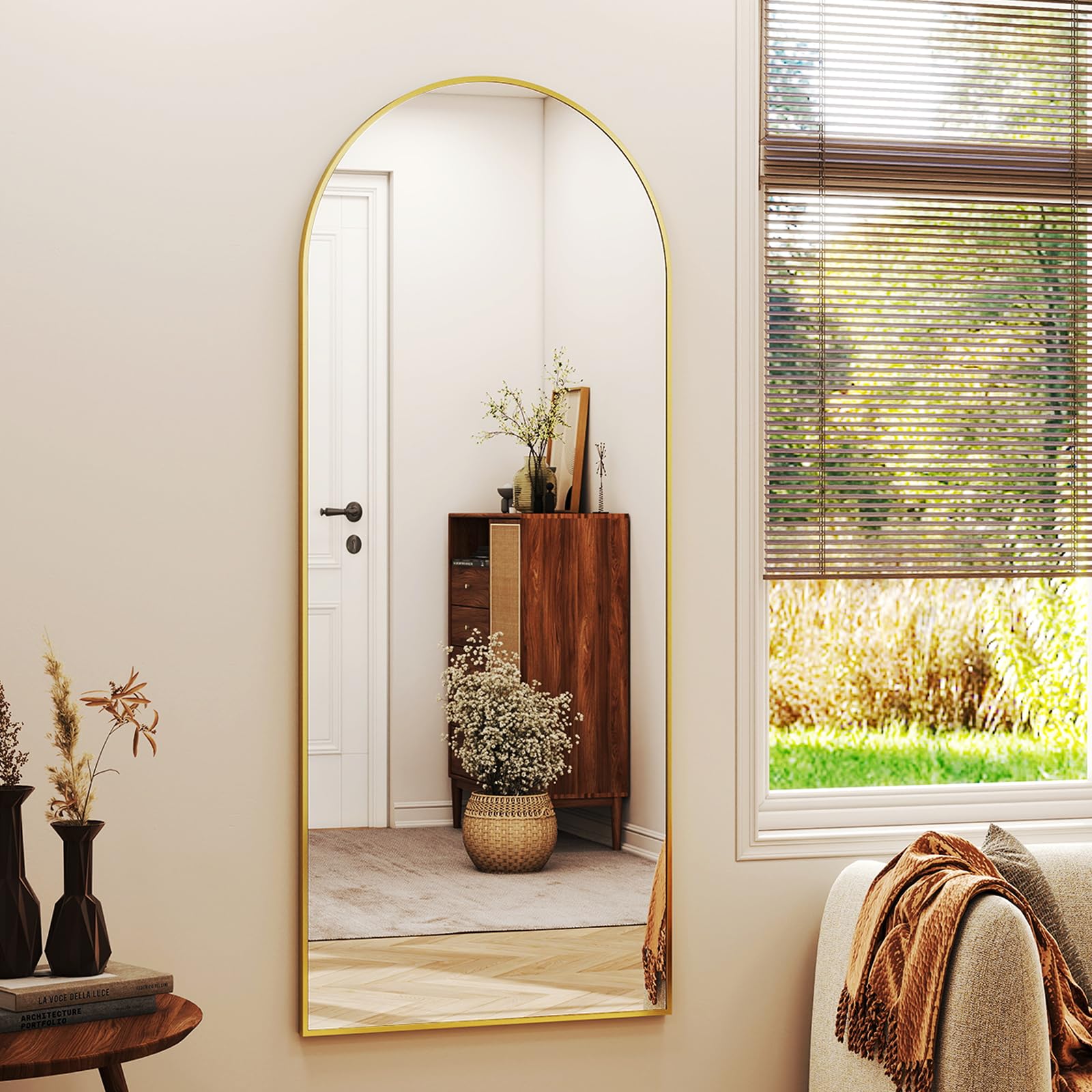XRAMFY mirror in bedroom setting adds light and perceived space benefit