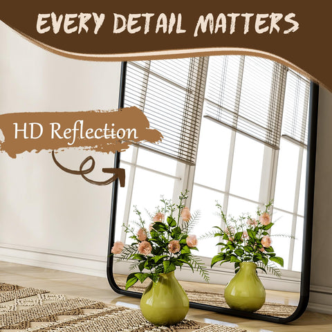 XRAMFY mirror leaning in dressing room showing easy placement and styling benefit