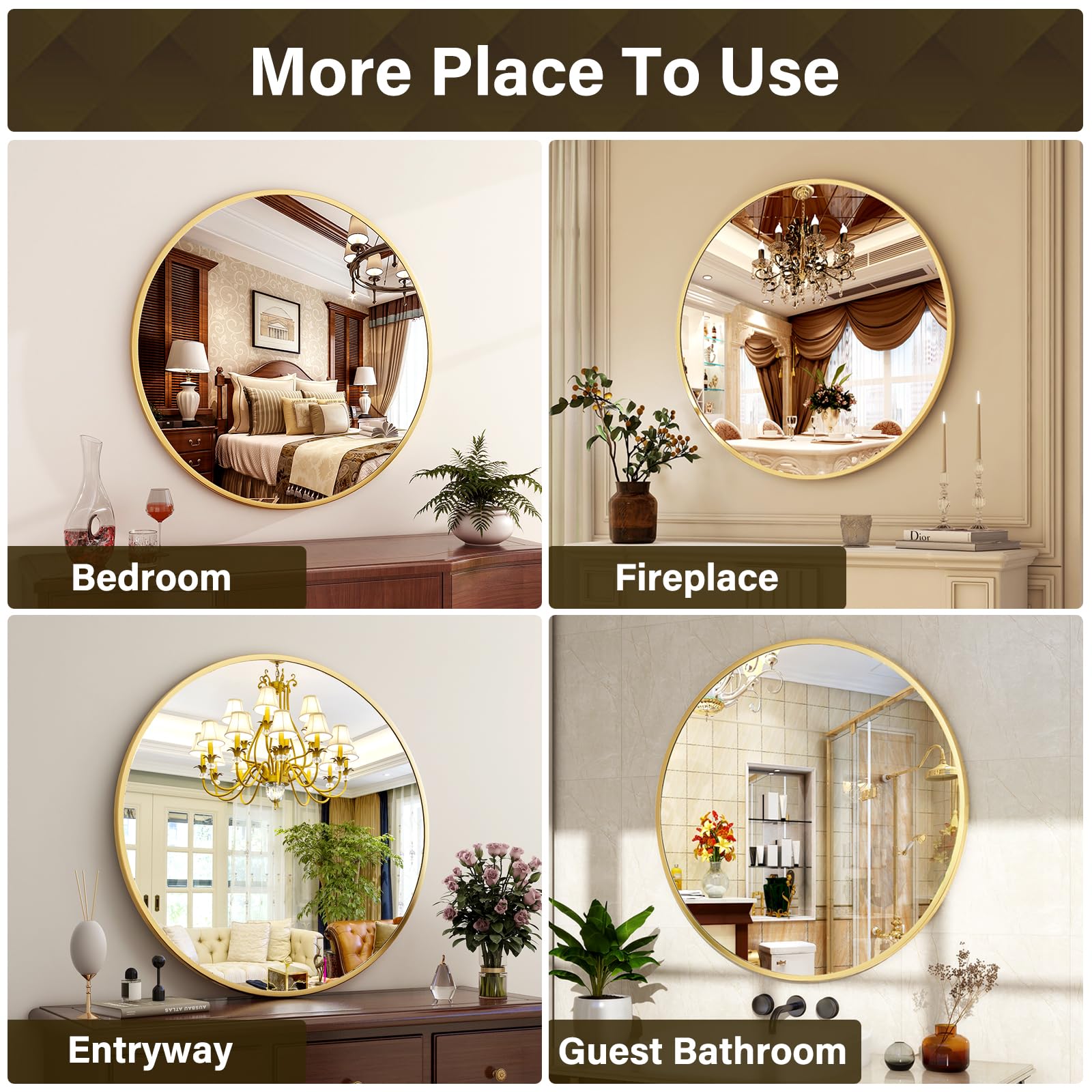 XRAMFY mirror with measuring tape showing 24-inch scale benefit: accurate size fit