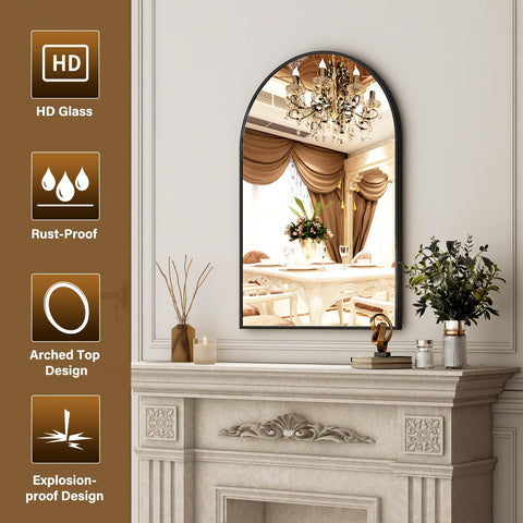 XRAMFY mirror mounted in bathroom adding space and brightening light