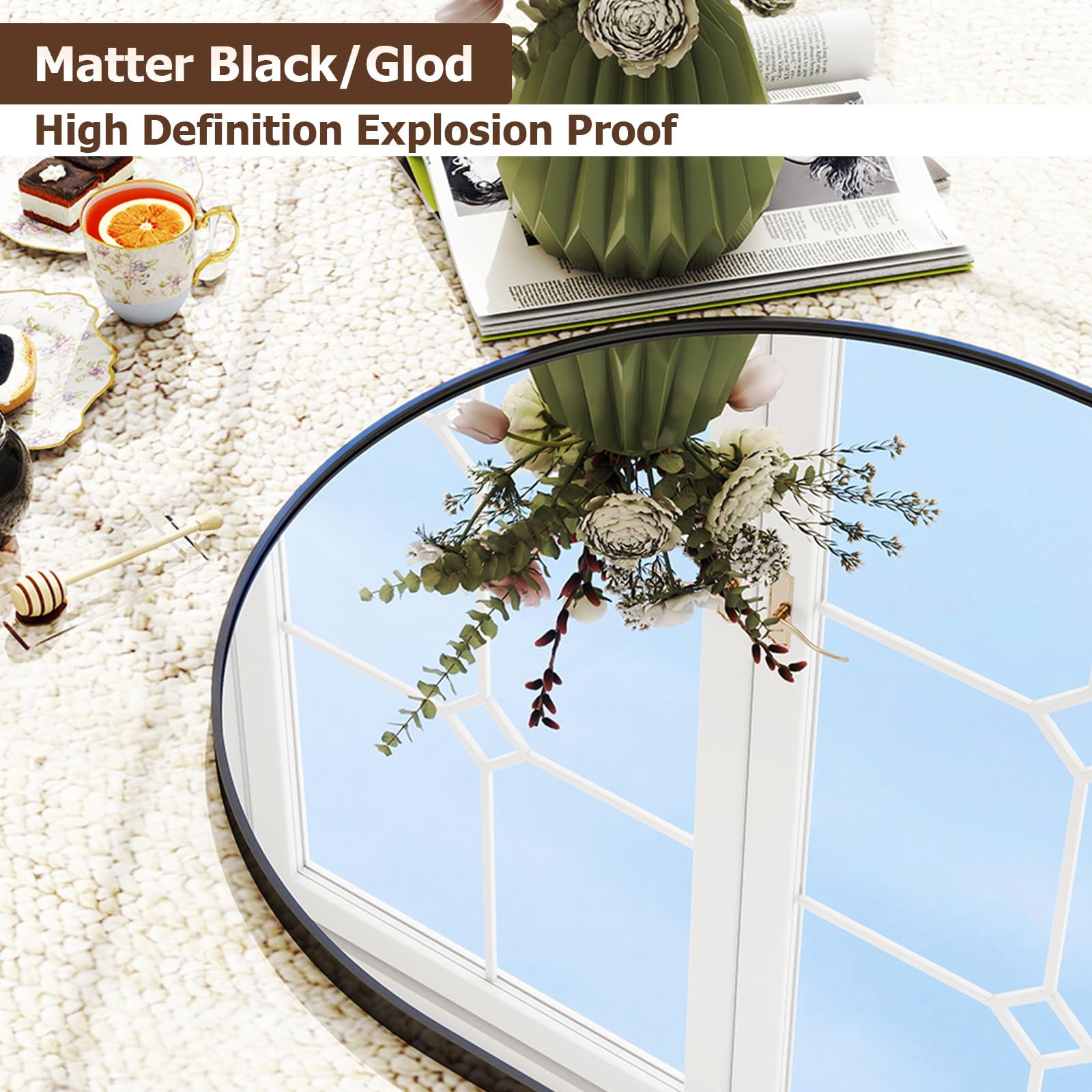 XRAMFY tempered glass reflection demonstrating clear high-definition mirror view