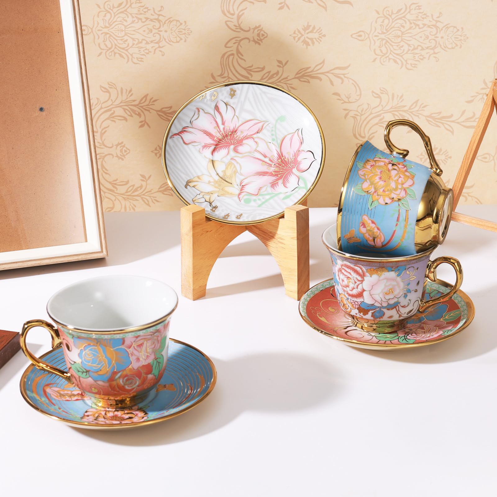 XRBEOU saucer and spoon detail highlighting practical rim and stir benefit
