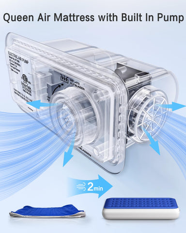 Xsleep inflated profile side view demonstrating 13-inch raised height benefit