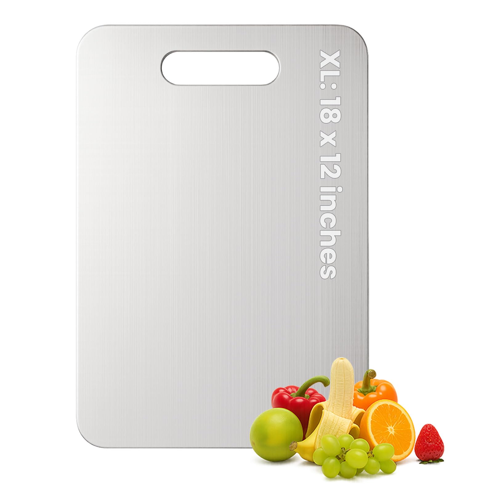 XTBSE titanium cutting board front view showcasing clean hygienic surface