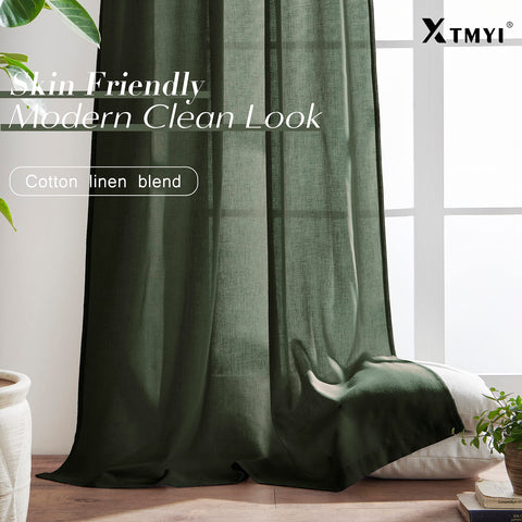 XTMYI back tab close-up hiding curtain rod for a clean top finish