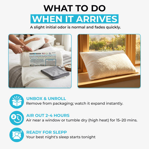 Xtreme Comforts pillows styled on a bed illustrating comfortable bedroom setup