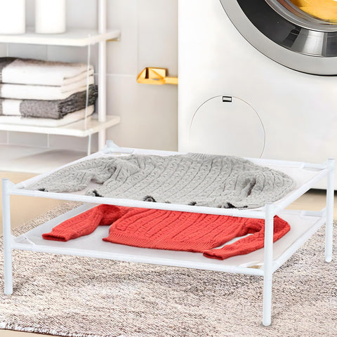 Xtsuen rack in use with sweaters drying flat to protect shape benefit