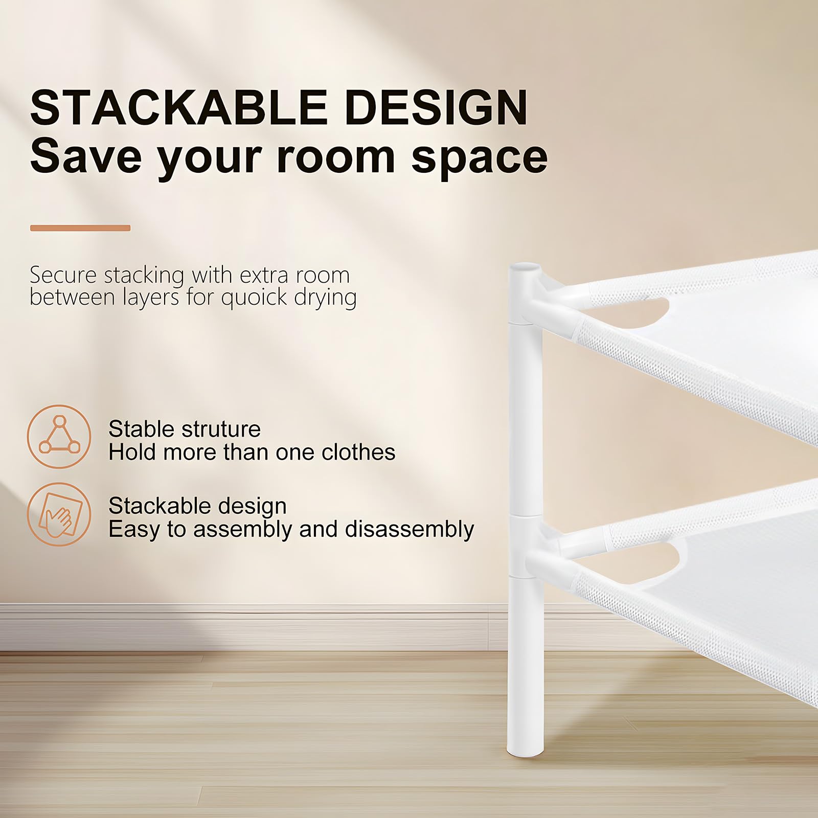 Xtsuen rack next to sweater and sock to show size and capacity benefit